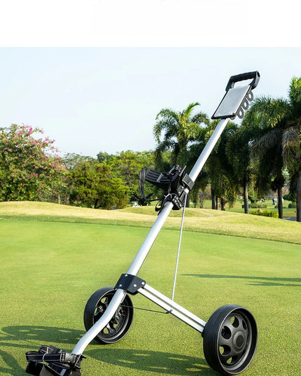 PGM Golf Trolley 2 Wheels Foldable Hand Push Pull Bag Hand-cart Golf Course QC002