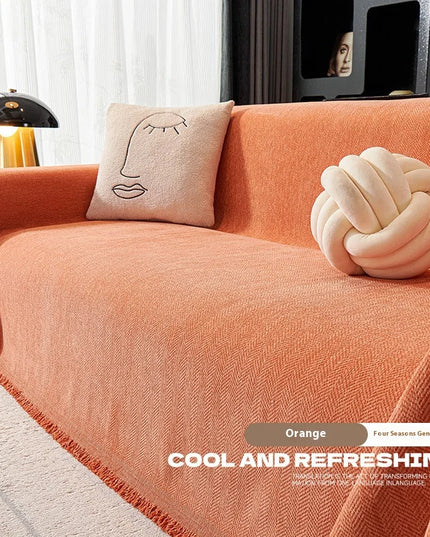Home Sofa Cover With Tassel Living Room Sofas Blanket Cover Sofa Cover Seat 3 Seater Sofa Blanket Cover Beige