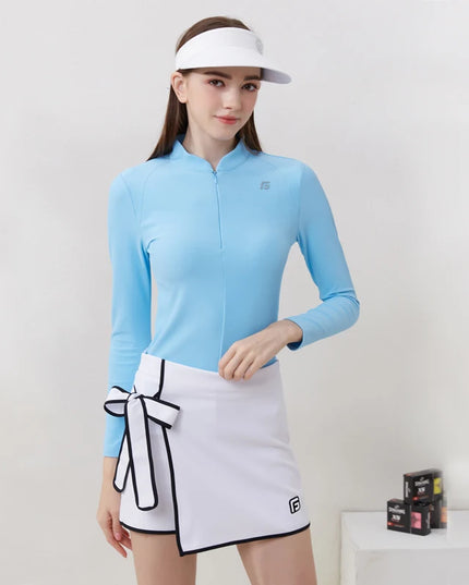 Golfist Golf Women Clothing Autumn Spring Long Sleeve T-shirt Stand Collar Golf Apparel Tennis Athletic Top