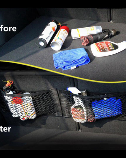 Car Back Rear Trunk Bag Organizer Mesh Net Auto Seat Back Storage Bag Pocket Universal Car Stowing Tidying Elastic String Net