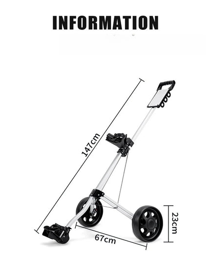 PGM Golf Trolley 2 Wheels Foldable Hand Push Pull Bag Hand-cart Golf Course QC002