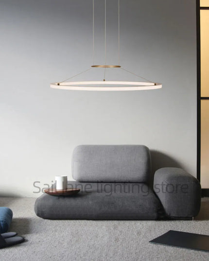 Modern Round Restaurant Chandelier Lighting LED Used For Kitchen Living Room Decoration Hanging Ring Dining Room Table Lamps