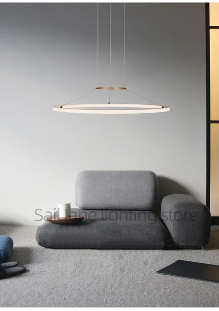Modern Round Restaurant Chandelier Lighting LED Used For Kitchen Living Room Decoration Hanging Ring Dining Room Table Lamps