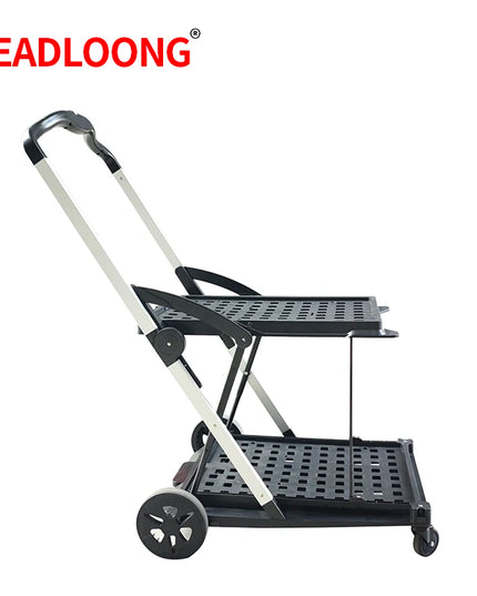 LEADLOONG Wholesale Two Tier Shopping Troller Factory Supermaket Equipment Double Desk Carts for Grocery  Store