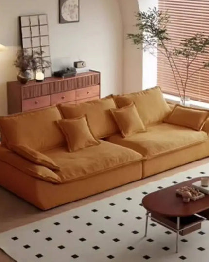 Modern Beige Living Room Sofas Designer Retro Luxury Lazy Living Room Sofas Boneless Leather Woonkamerbanken Furniture Home