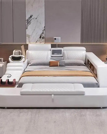 Comforter Mattresses Double Bed Luxury Organizer Bedframe Headboards Double Bed Bedroom Smart Camas De Dormitorio Furniture Home