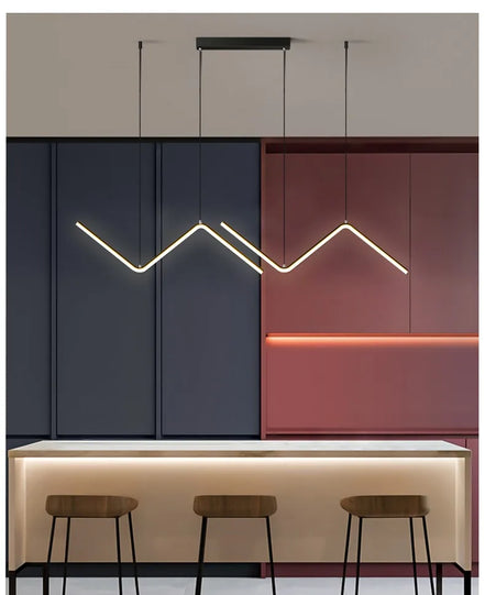 Modern LED irregular long chandelier adjustable chandelier dining room bedroom kitchen home decoration lighting