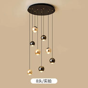 Modern LED Crystal Chandelier Art Decor Ball Long Hanging Lamps for Staircase Minimalist Round Gold Creative Lighting Fixtures
