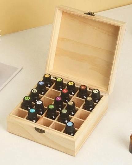 New Wooden Essential Oil Storage Box 12/15/16/25 Slots Durable Aromatherapy Container Essential Oil Carry Case Home Use