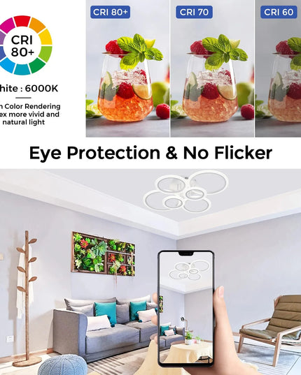 Modern LED Chandelier Home Lighting Ring Ceiling Mount Chandelier Living Room Bedroom Lighting lustre Ceiling pendant lamp