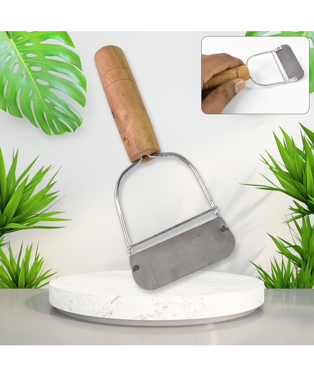 Wooden Handle Metal Vegetable Cutter Peeler Slicer (1 Pc)