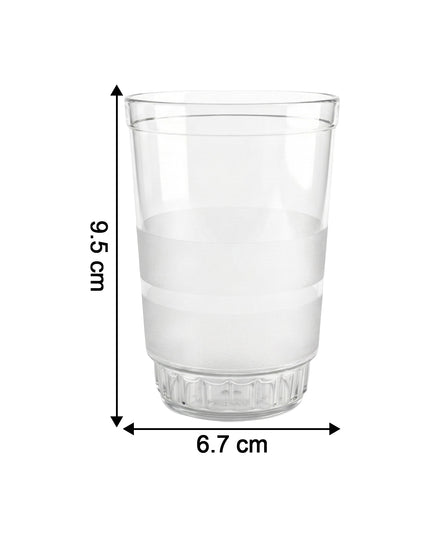Transparent Janta Drinking Glass Set (300ml 6 Pc Set)