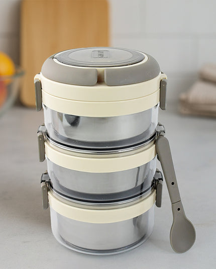 Ganesh Steko-3 Triple Layer Stainless Steel Insulated Lunch Box Set