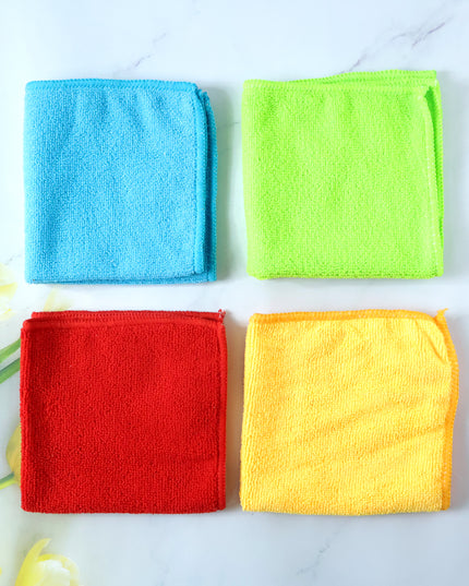 Microfiber Cleaning Cloths 4 Pc Set Multipurpose Cleaning Towel Napkin