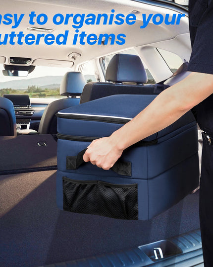 Golf Trunk Organizer Golf Shoes Bag With Large Golf Storage Box for Balls Tees Clothes Gloves Accessories ﻿with Shoe Compartment