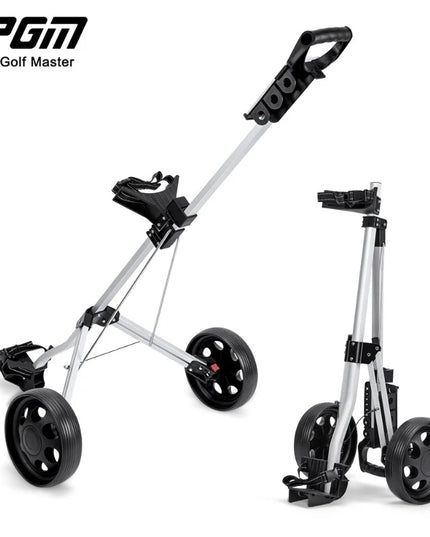PGM Golf Trolley 2 Wheels Foldable Hand Push Pull Bag Hand-cart Golf Course QC002