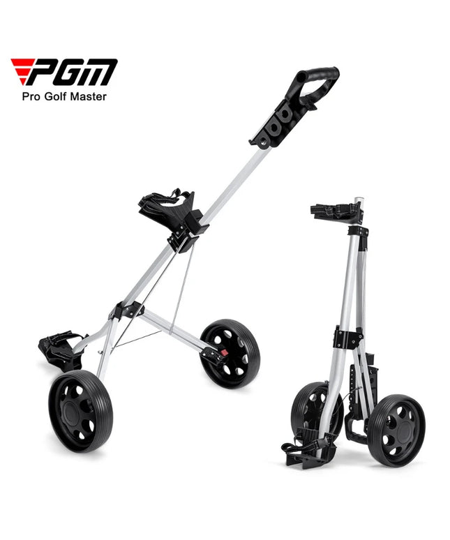 PGM Golf Trolley 2 Wheels Foldable Hand Push Pull Bag Hand-cart Golf Course QC002