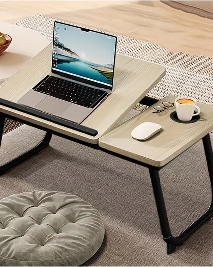 Portable Bed/Sofa Table, Sofa Tray, Home Desk, Breakfast Tray with Cup Holder, Bedside Laptop Stand, Foldable Bed Table