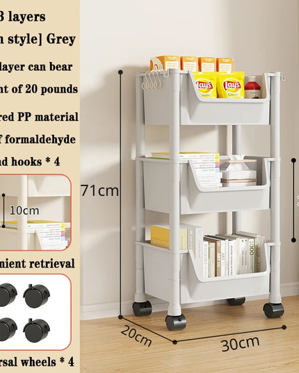 Children's Bookcases Rack Cart Home Toy Storage Reading Shelves Furniture With Wheels Removable Small Bookshelves With Wheels