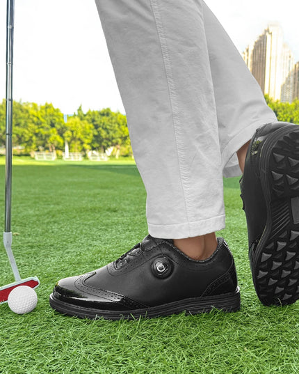New Men's Golf Shoes Are Easy To Put On And Take Off. Made Of Genuine Leather Material, They Are Non Slip And Casual Sports Shoe