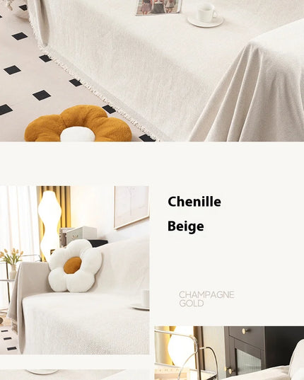 Home Sofa Cover With Tassel Living Room Sofas Blanket Cover Sofa Cover Seat 3 Seater Sofa Blanket Cover Beige