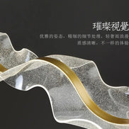 Modern Wave LED Pendant Lights for Living Restaurant Room Food Tables Bar Golden Chandelier Home Decor Hanging Light Fixture