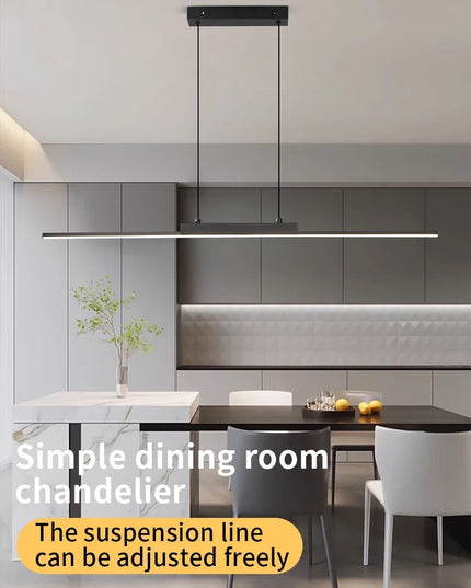 Modern LED Chandelier Featuring Minimalist Linear Panel Design 80/100cm Textured Pendant Light For Dining Rooms Bedrooms  Studie