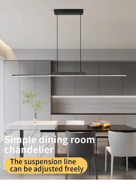 Modern LED Chandelier Featuring Minimalist Linear Panel Design 80/100cm Textured Pendant Light For Dining Rooms Bedrooms  Studie