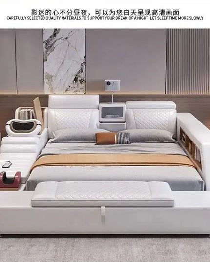 Comforter Mattresses Double Bed Luxury Organizer Bedframe Headboards Double Bed Bedroom Smart Camas De Dormitorio Furniture Home