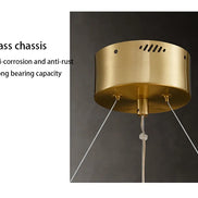 Modern LED Chandelier Lamp For Living Room Bedroom Dining Kitchen Ceiling Lights Ring Glass Flower Design Suspension Light