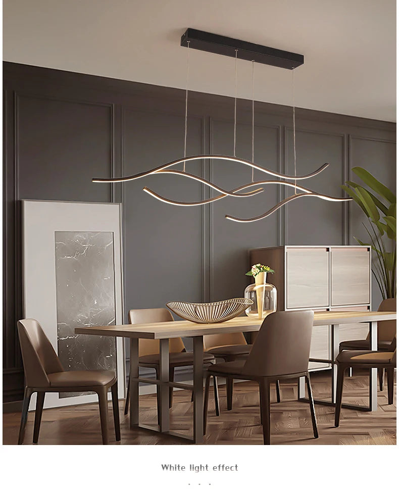 Modern Minimalist Led Chandelier Creative Personality Dining Room Bar Pendant Light Lighting Kitchen Hanging Lamp Lustre Fixture