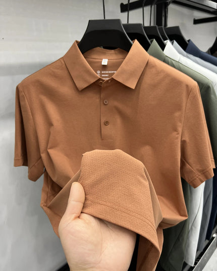 Top Brand Quality Mesh Fabric Sports Polo Shirt -Men's Wrinkle-resistant Breathable Ultra-stretch Golf Shirt Top and Tees