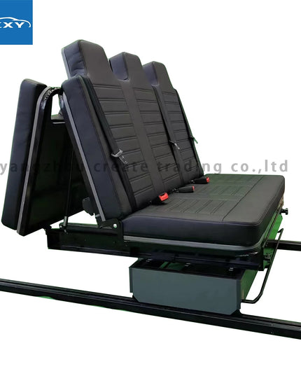 Comfortable Three-Passenger Leather Folding RV Camper Van Sofa Seat Bed Sofa Convertible Into Bed