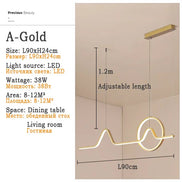 Modern LED Ceiling Chandelier Dining Table Indoor Lighting Chandeliers Kitchen Pendant Light Living Room Decoration Hanging Lamp