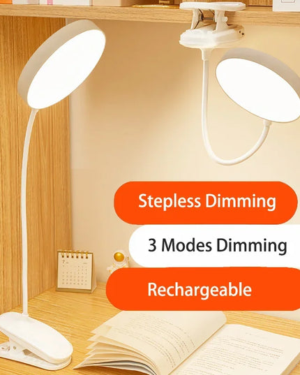 Led Table Lamp USB Rechargeable Night Light With Folding Clamp Study Stand Read Lamp Touch 3 Modes Dimming Eye Protection Light