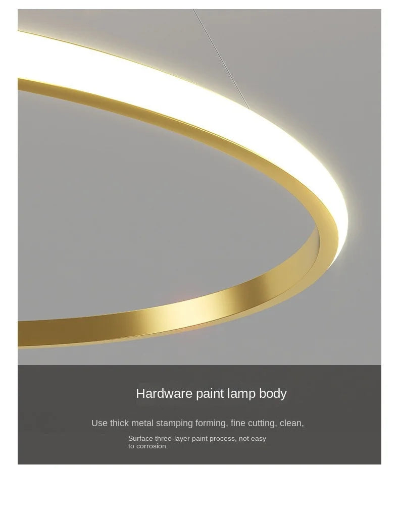 Modern led dining room chandeliers simple ring chandelier living bedroom Lights home indoor lighting decorative Pendant Lamps