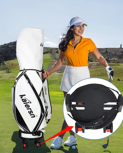 Universal Golf Bag Mobile Tray - Heavy-duty Rotating Wheel Trolley with Detachable Base Plate, Suitable for 8-10 Inch Golf Bags