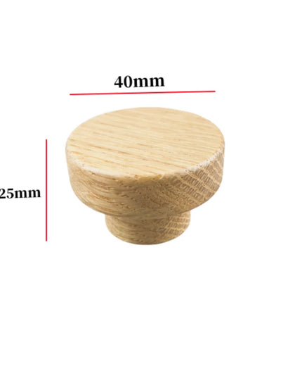 Natural Wood Furniture Handles Kitchen Door Knobs Cabinets Pulls Beech Wooden Handles for Cabinet and Drawers Furniture Hardware