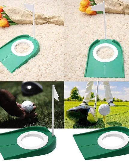 Indoor Golf Putting Trainer With Hole Flag Putter Green Practice Aid Home Yard Outdoor Training Aid Adjustable Hole