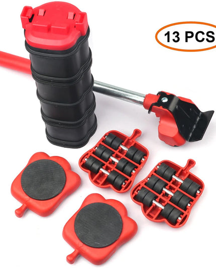 Professional Furniture Mover Tool Set Heavy Stuffs Transport Lifter Wheeled Mover Roller with Wheel Bar Moving Hand Device