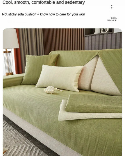 Ice Silk Sofa Cushion Summer Summer Cool Cushion Cushion 2023 New Anti slip Backrest Full Cover Cloth Towel Set