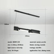 Modern danish Chandelier Design Rotatable Black Led minimalist light Dining Room Decor Led Lamp Bar Loft coffee tables lights