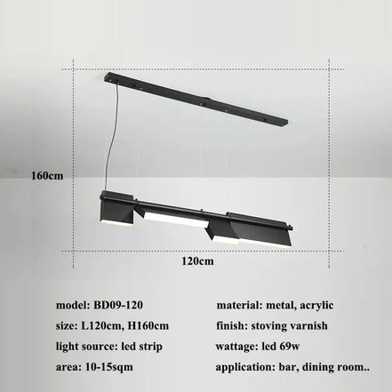 Modern danish Chandelier Design Rotatable Black Led minimalist light Dining Room Decor Led Lamp Bar Loft coffee tables lights