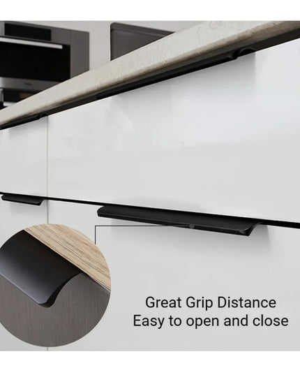 Hidden Handles for Furniture Kitchen Cabinet Handles Minimalist Wardrobe Cupboard Drawer Knobs Aluminum Alloy Furniture Handles