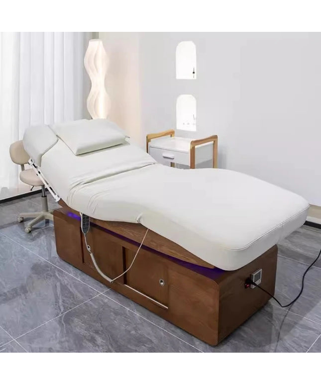 Esthetician Beauty Massage Tables Comfort Tattoo Face Wooden Massage Tables Gua Sha PU Leather Furniture Mát-xa Giường MHAMC
