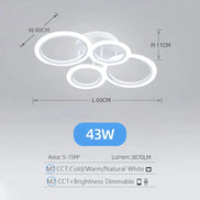 Modern LED Chandelier Home Lighting Ring Ceiling Mount Chandelier Living Room Bedroom Lighting lustre Ceiling pendant lamp