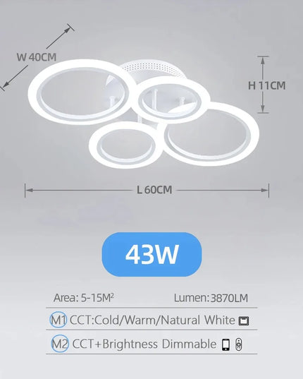 Modern LED Chandelier Home Lighting Ring Ceiling Mount Chandelier Living Room Bedroom Lighting lustre Ceiling pendant lamp