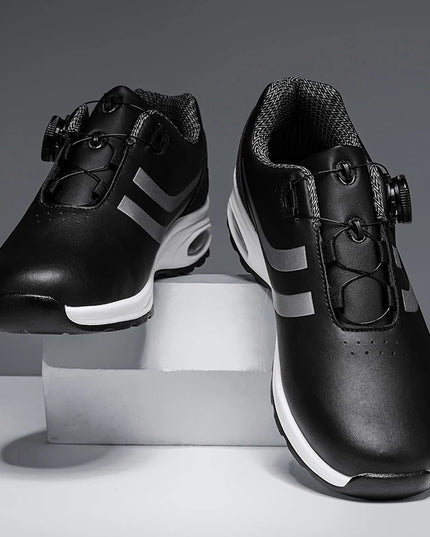 Golf Shoes Air Cushion Men Sports Running Driving Shoes Breathable Lightweight Comfortable Athletic Nonskid Rotating Sneakers