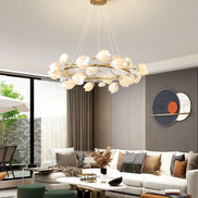 Modern Luxury French Creamy Wind Ceramic Chandelier Living Dining Room Bedroom Led Pendant Lamp Home Decor Hanging Light Fixture