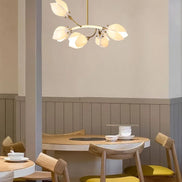 Modern Luxury French Creamy Wind Ceramic Chandelier Living Dining Room Bedroom Led Pendant Lamp Home Decor Hanging Light Fixture